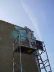 Můj strach z výšek při opravě fasády Svatyňky Datyňky v 7mi metrech nad zemí nemá šanci,.. srpen 2011.